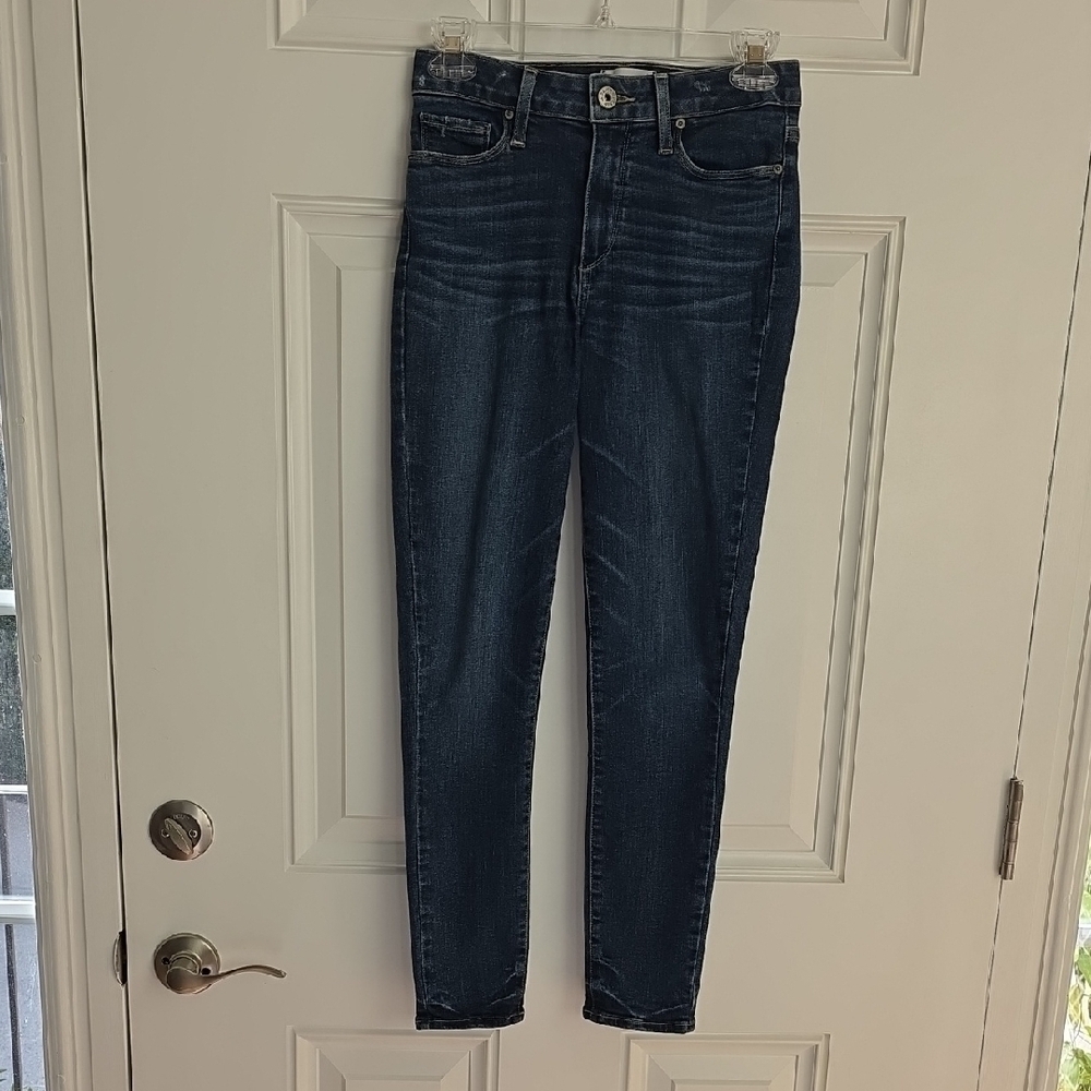 Paige Hoxton Crop Blue Cotton Jeans. Size 26